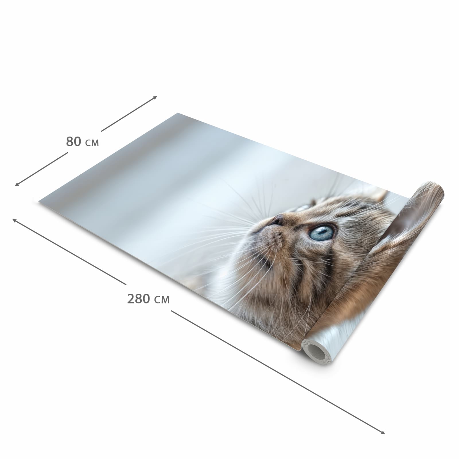 Geräuschdämpfender waschbarer Küchenläufer mit Motiv Kätzchen22 in der Größe 90x240 cm