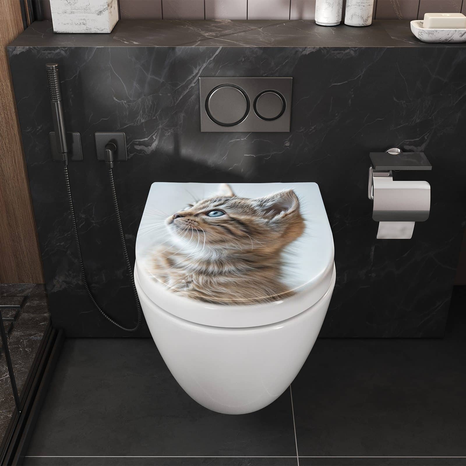 WC-Sitz mit Absenkautomatik Kätzchen22