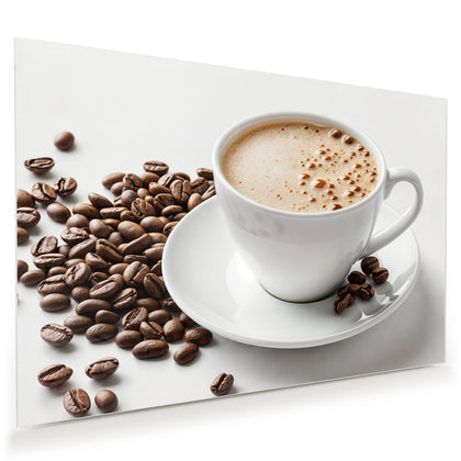 Wandbild mit dem Motiv Kaffee mit Milchschaum