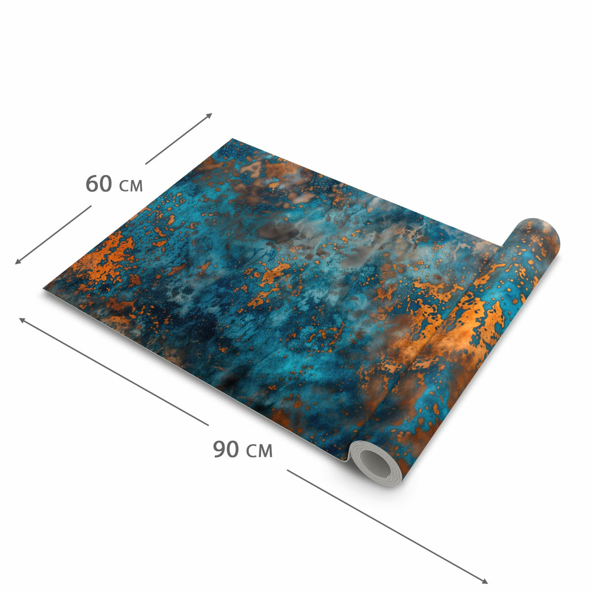 Küchenteppich mit Motiv Blaue Maserung in der Grösse 90x180 cm für angenehme Haptik