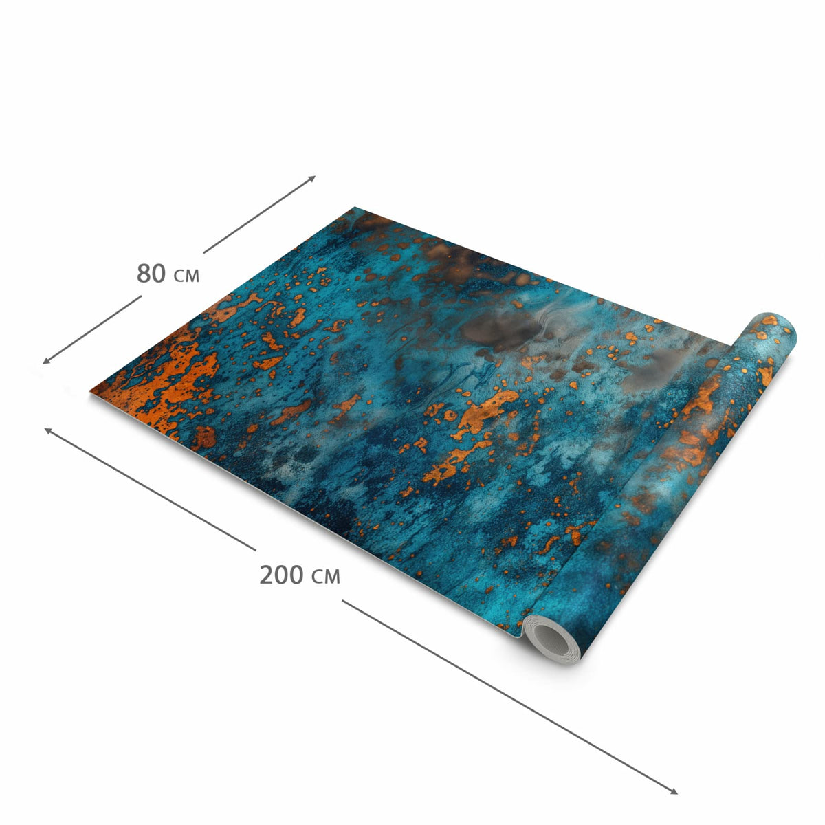Hygienischer Küchenteppich mit Motiv Blaue Maserung in der Grösse 90x180 cm