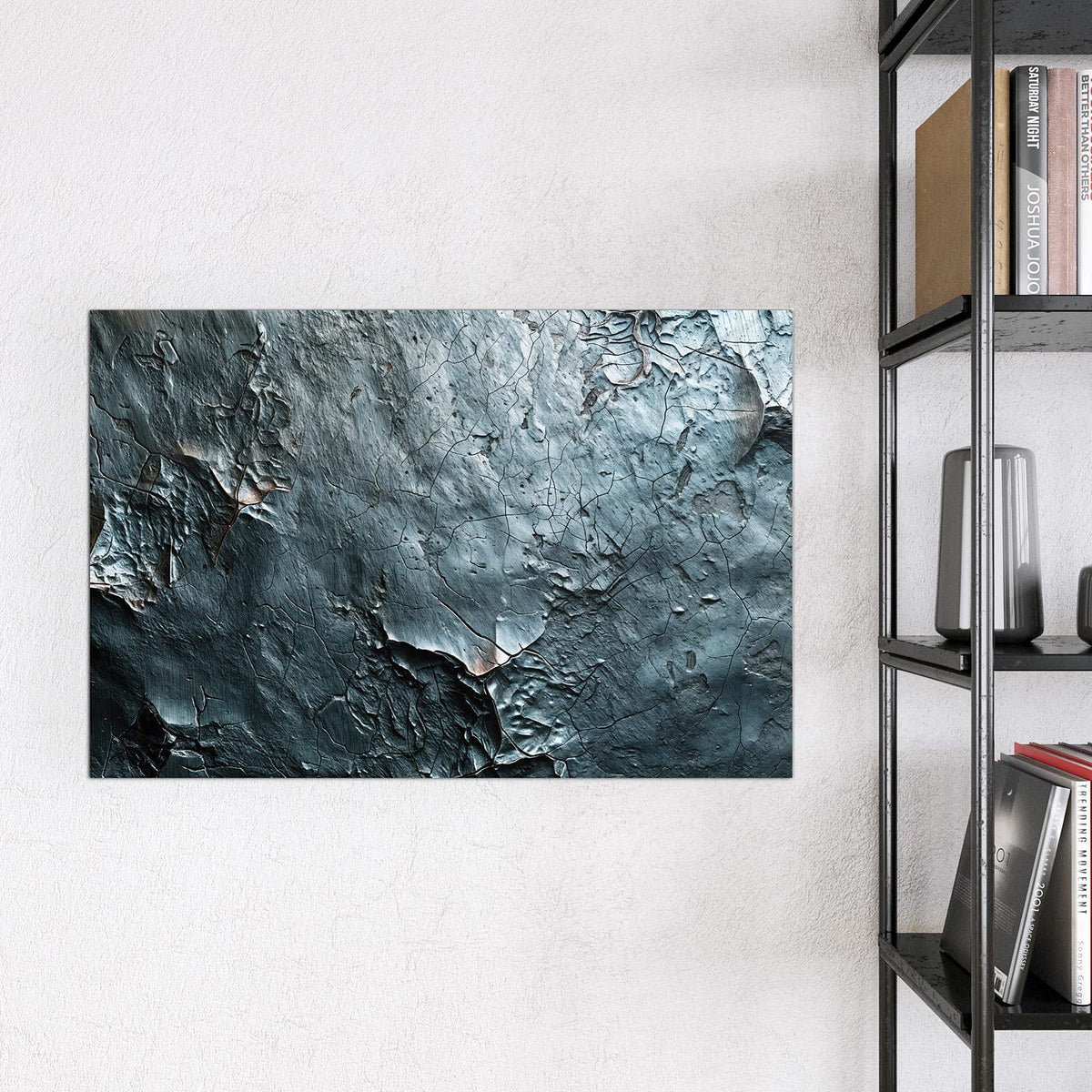 Magnettafel - Rissiger Schiefer – Blaugrauer Stein mit feinem Rissnetz