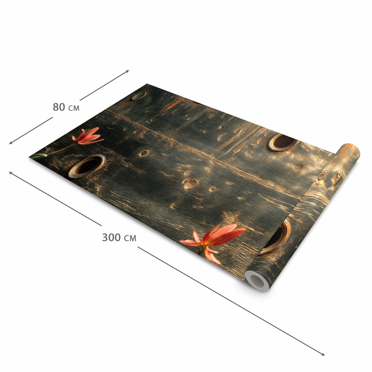 Feuchtigkeitsresistenter Küchenteppich mit Motiv Metallplatte Vintage in der Grösse 80x300 cm