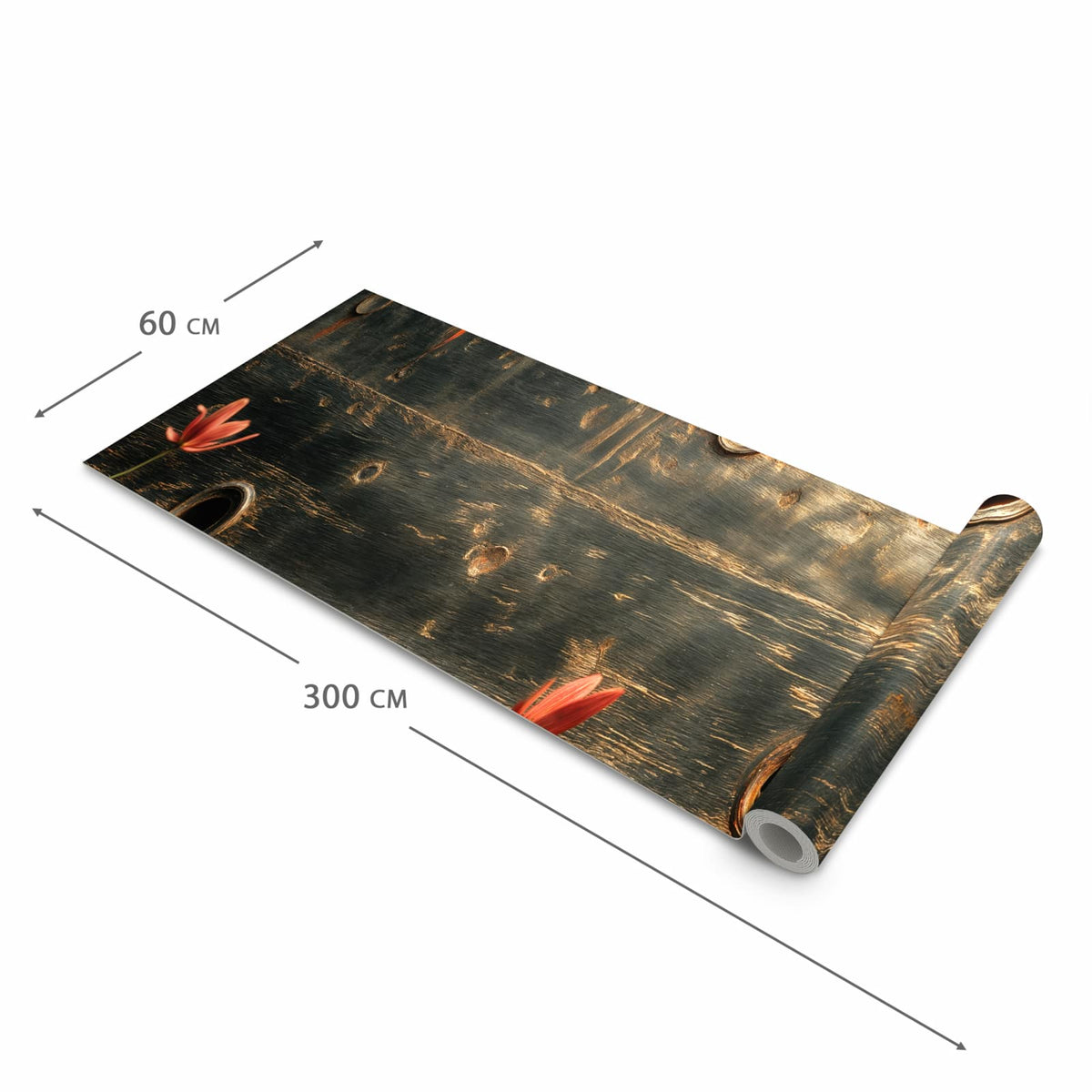 Hygienischer rutschfester Küchenteppich mit Motiv Metallplatte Vintage in der Grösse 80x300 cm