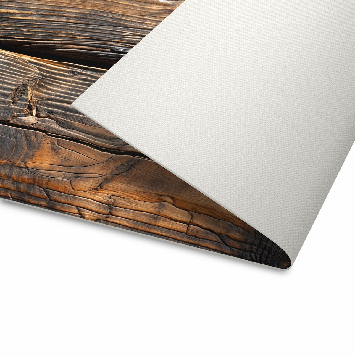 Formstabiler langer Teppich mit Motiv Holztextur Altholz für den Flur