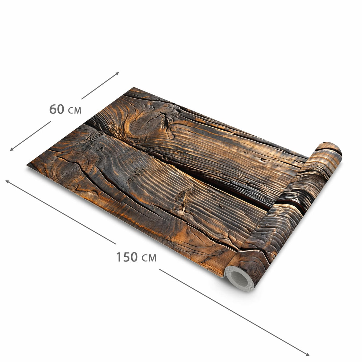 Küchenteppich mit Motiv Holztextur Altholz in der Grösse 80x300 cm für sichere Aufbewahrung