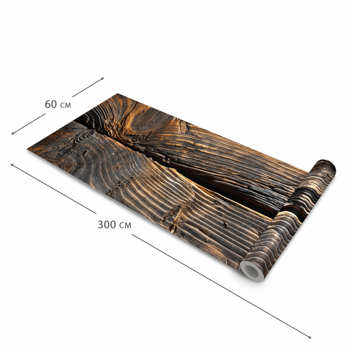 UV-beständiger Küchenläufer mit Motiv Holztextur Altholz in der Grösse 80x300 cm
