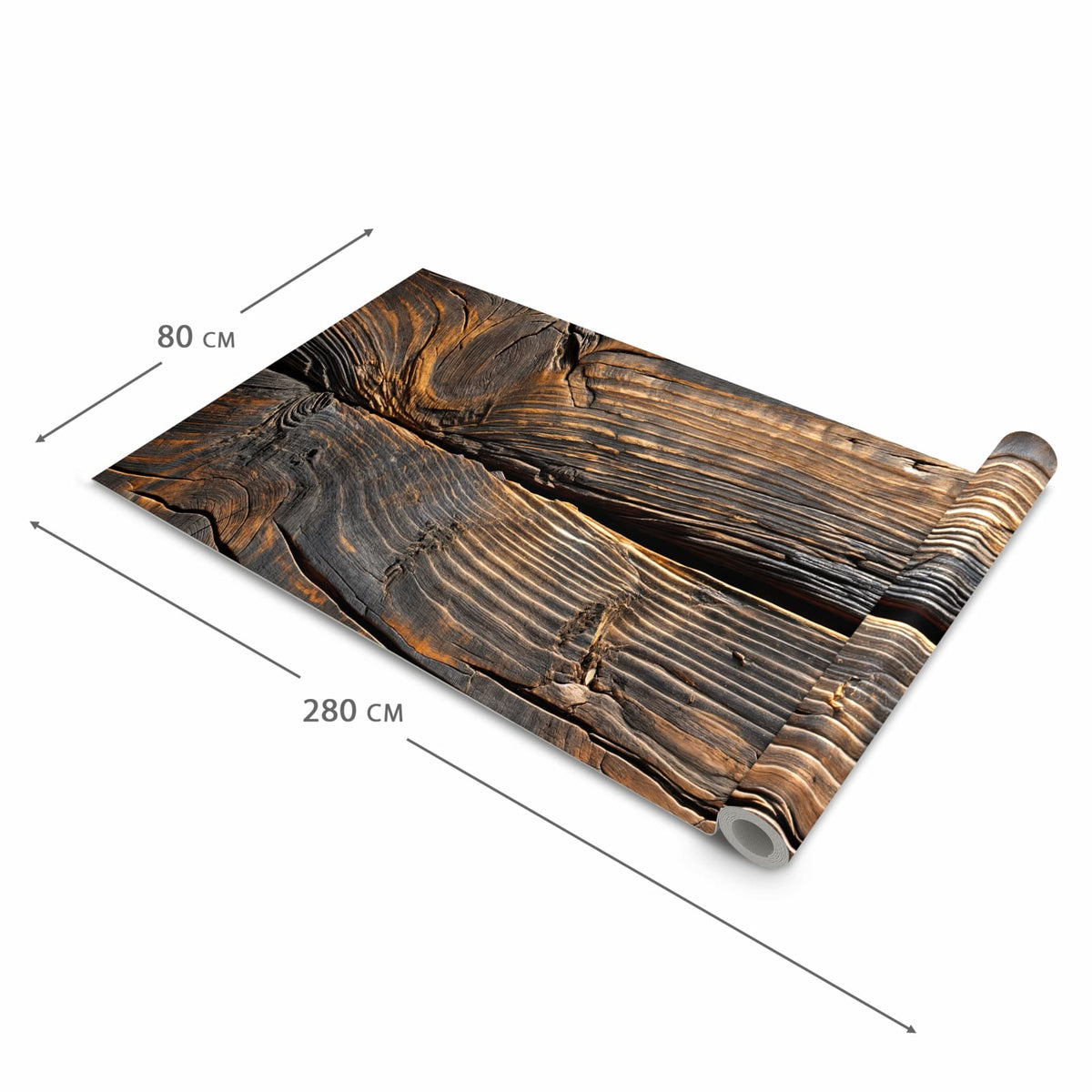Schmutzabweisender waschbarer Küchenläufer mit Motiv Holztextur Altholz in der Größe 80x300 cm