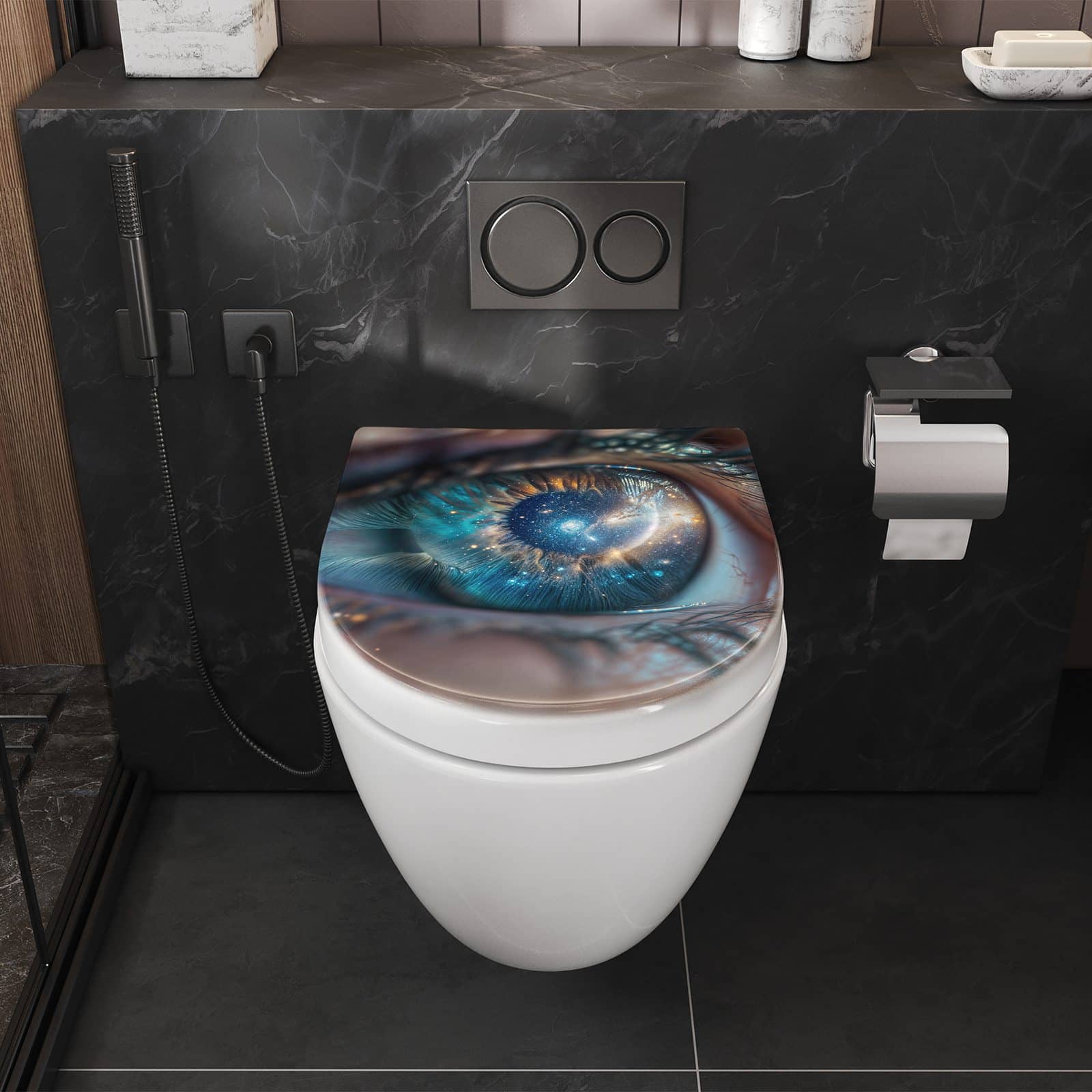 WC-Sitz mit Absenkautomatik Galaxie im Auge