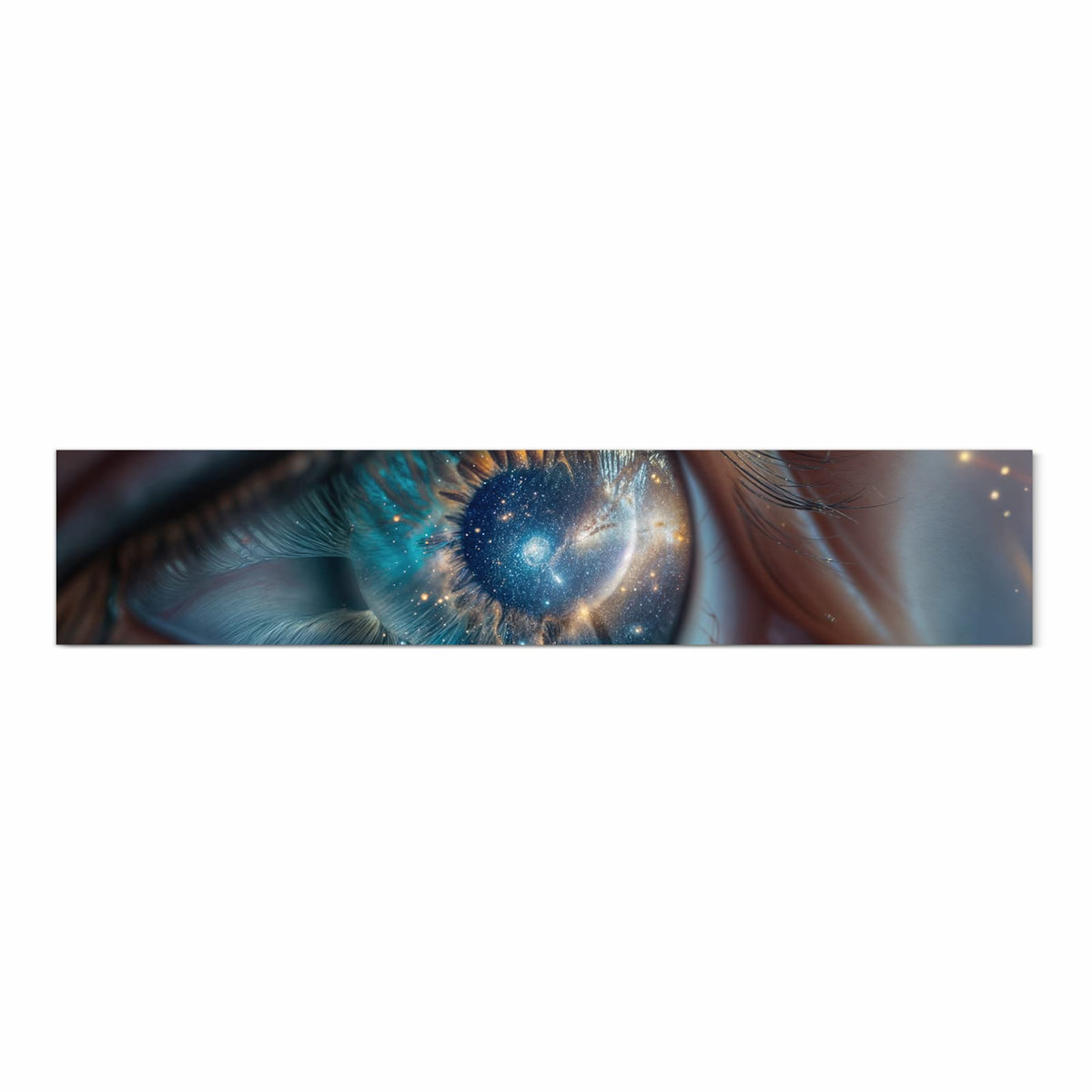 Abwaschbarer Küchenläufer mit Motiv Galaxie im Auge in Frontansicht für Ordnung