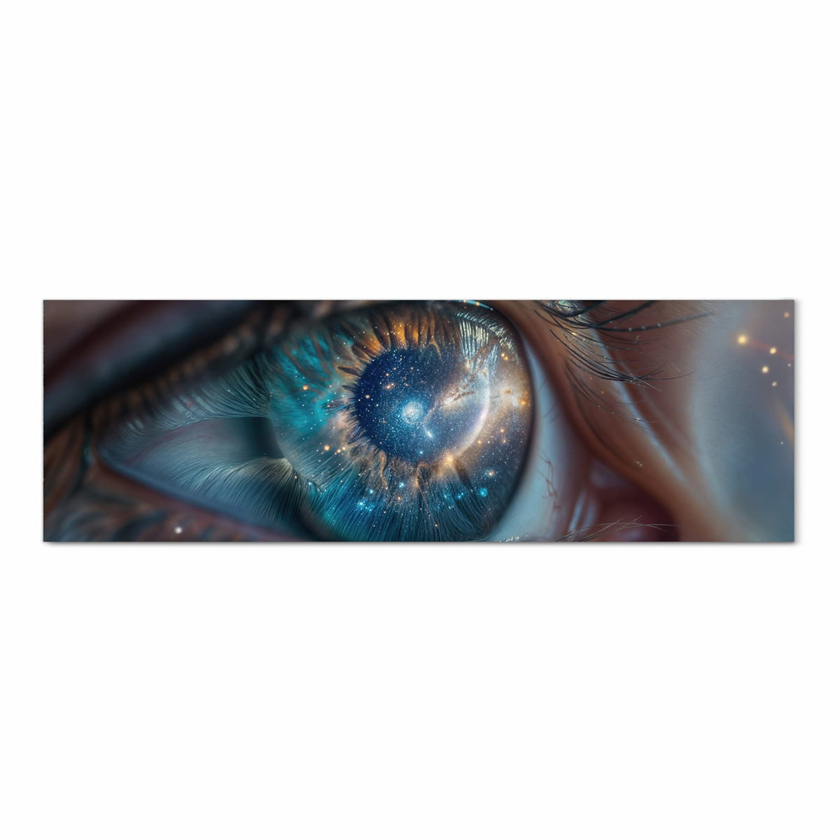 Farbbeständiger Küchenteppich mit Motiv Galaxie im Auge in Frontansicht