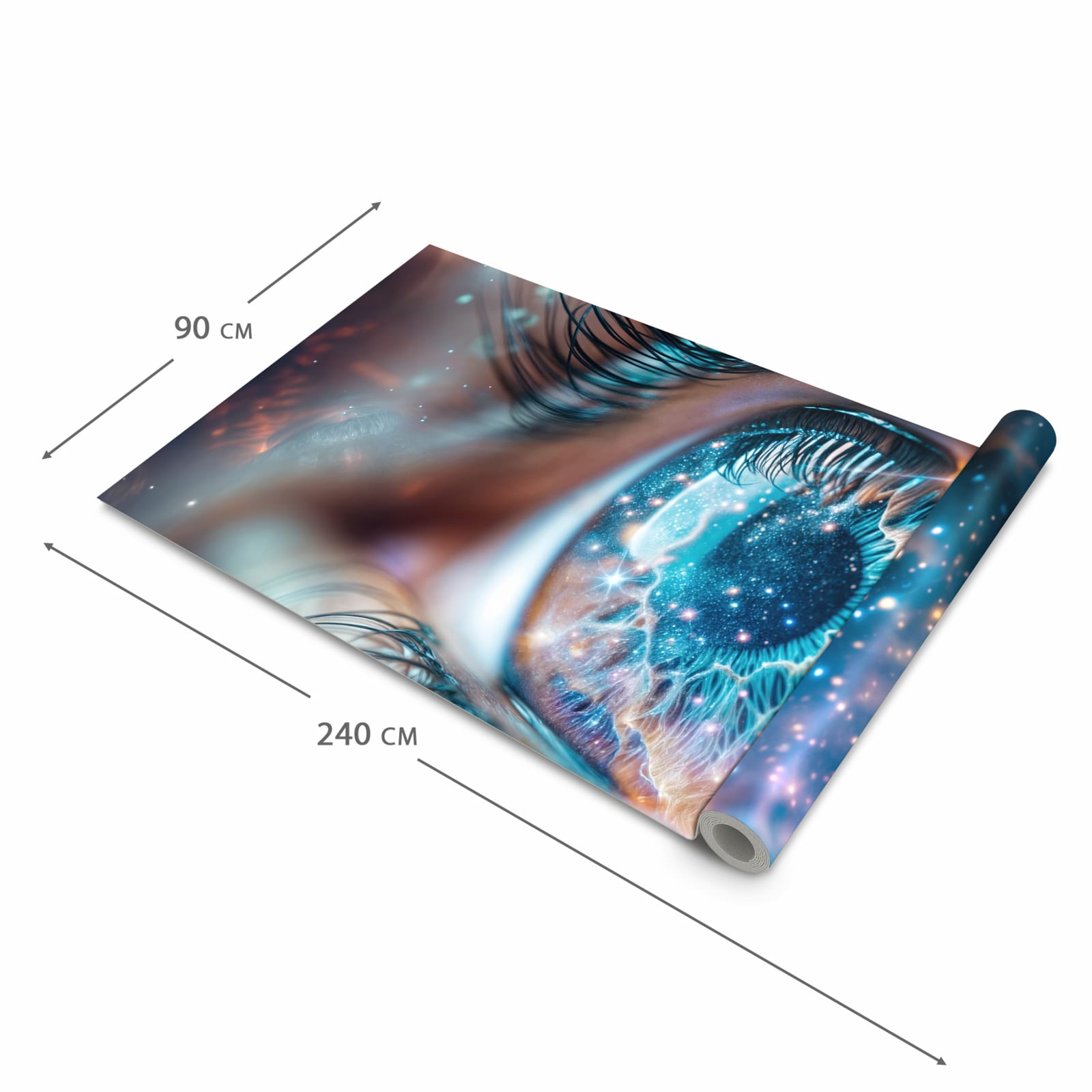 Komfortabler Küchenläufer nach Maß mit Motiv Galaktisches Auge in der Größe 80x280 cm