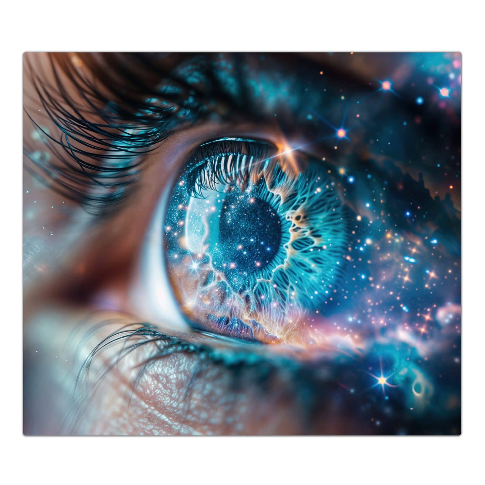 1-teilige Herdabdeckplatten aus Glas mit Galaktisches Auge-Motiv in der Frontansicht #grösse_1-Teilig (60x52cm)