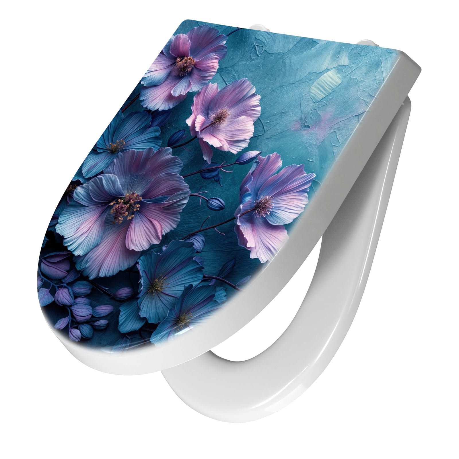 WC-Sitz mit Absenkautomatik Blumenmuster