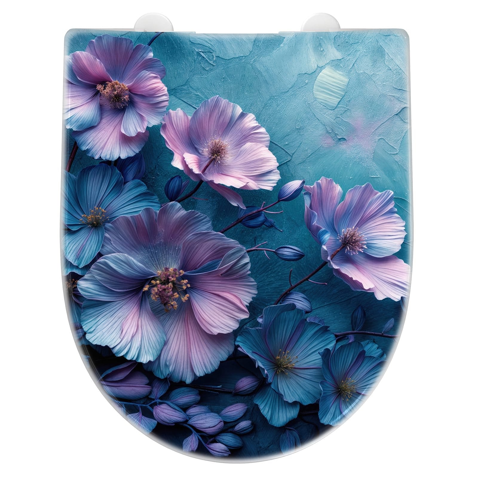 WC-Sitz mit Absenkautomatik Blumenmuster