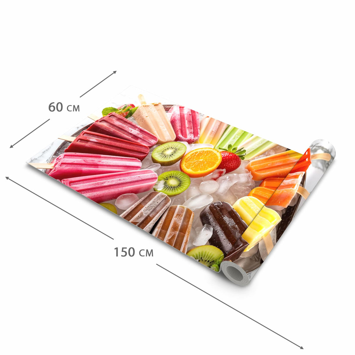 Rutschfester Küchenteppich mit Motiv Sommerliches Eis in der Grösse 60x90 cm