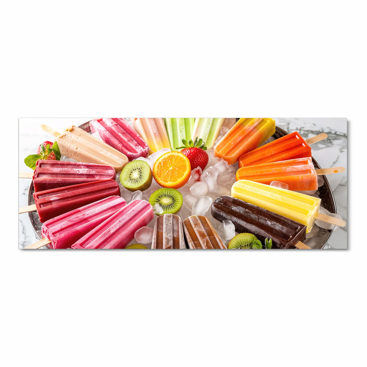 Langlebiger waschbarer Küchenteppich mit Motiv Sommerliches Eis in Frontansicht