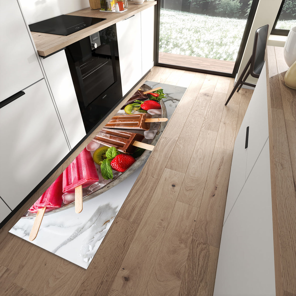 Küchenläufer mit Motiv Sommerliches Eis für sicheren Stand im Eingangsbereich