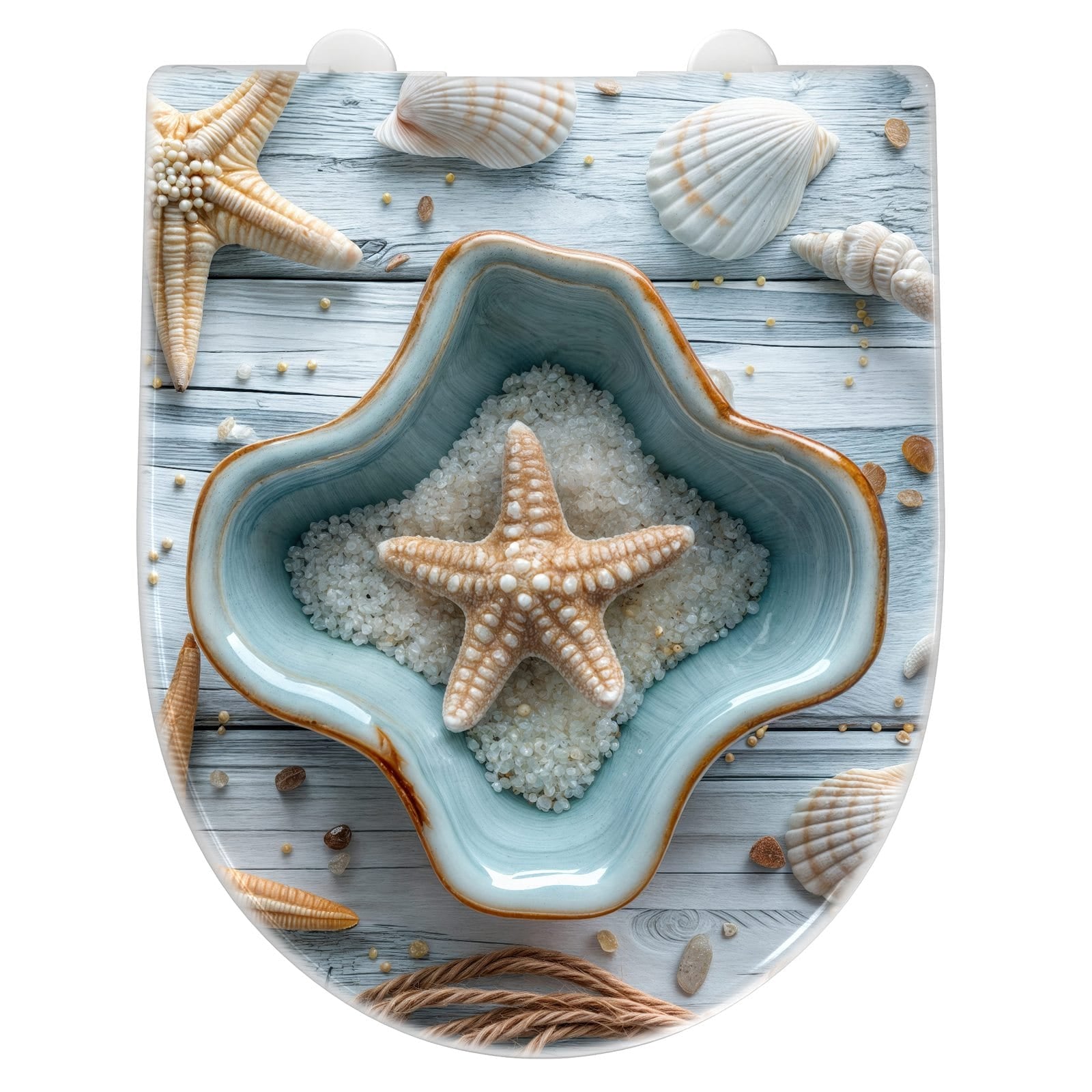 WC-Sitz mit Absenkautomatik Muscheldeko Sternform