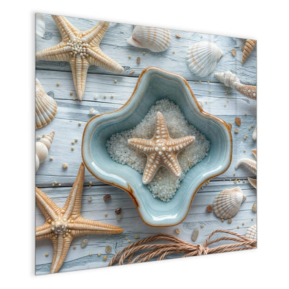Magnettafel mit dem Motiv Seesterne und Muscheln