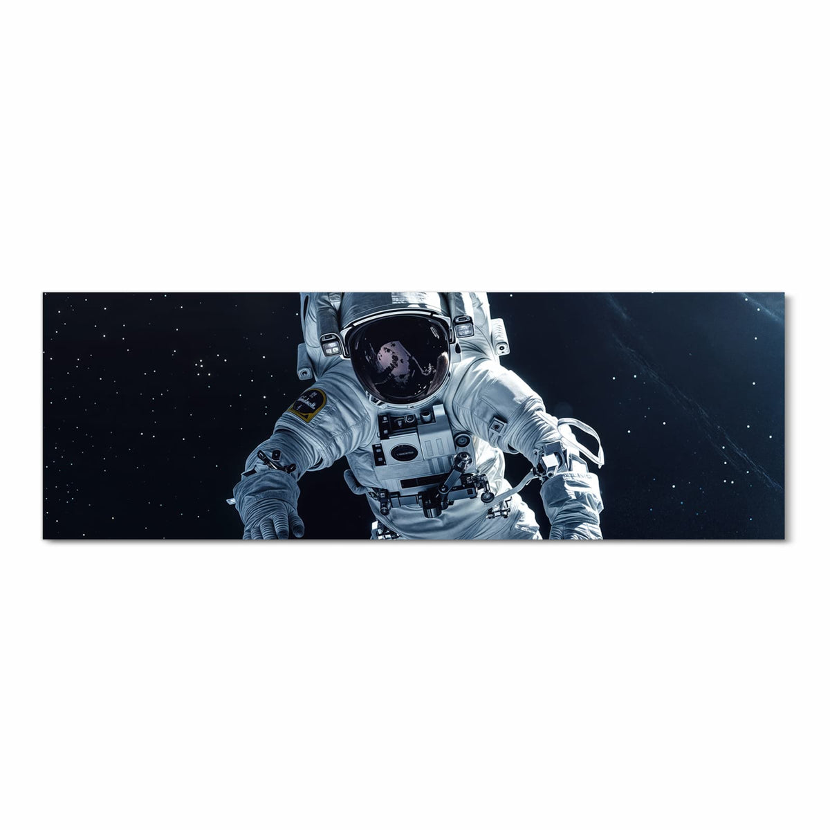 Bodenschonender Küchenteppich mit Motiv Astronaut im All in heller Küche
