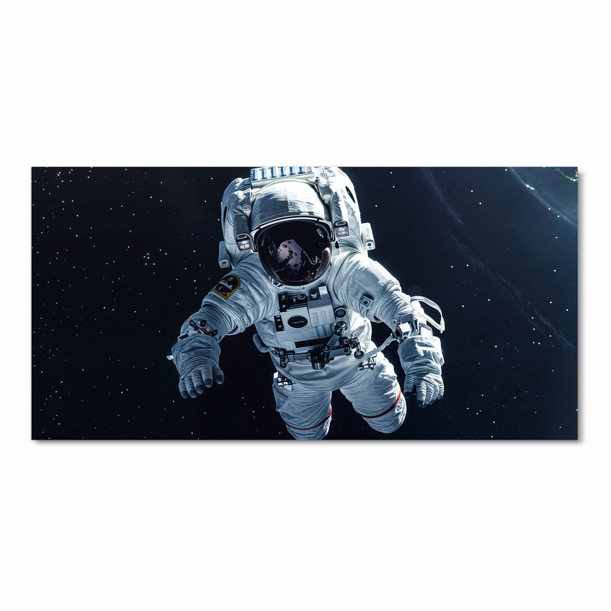 Bodenschonender Küchenteppich mit Motiv Astronaut im All in heller Küche