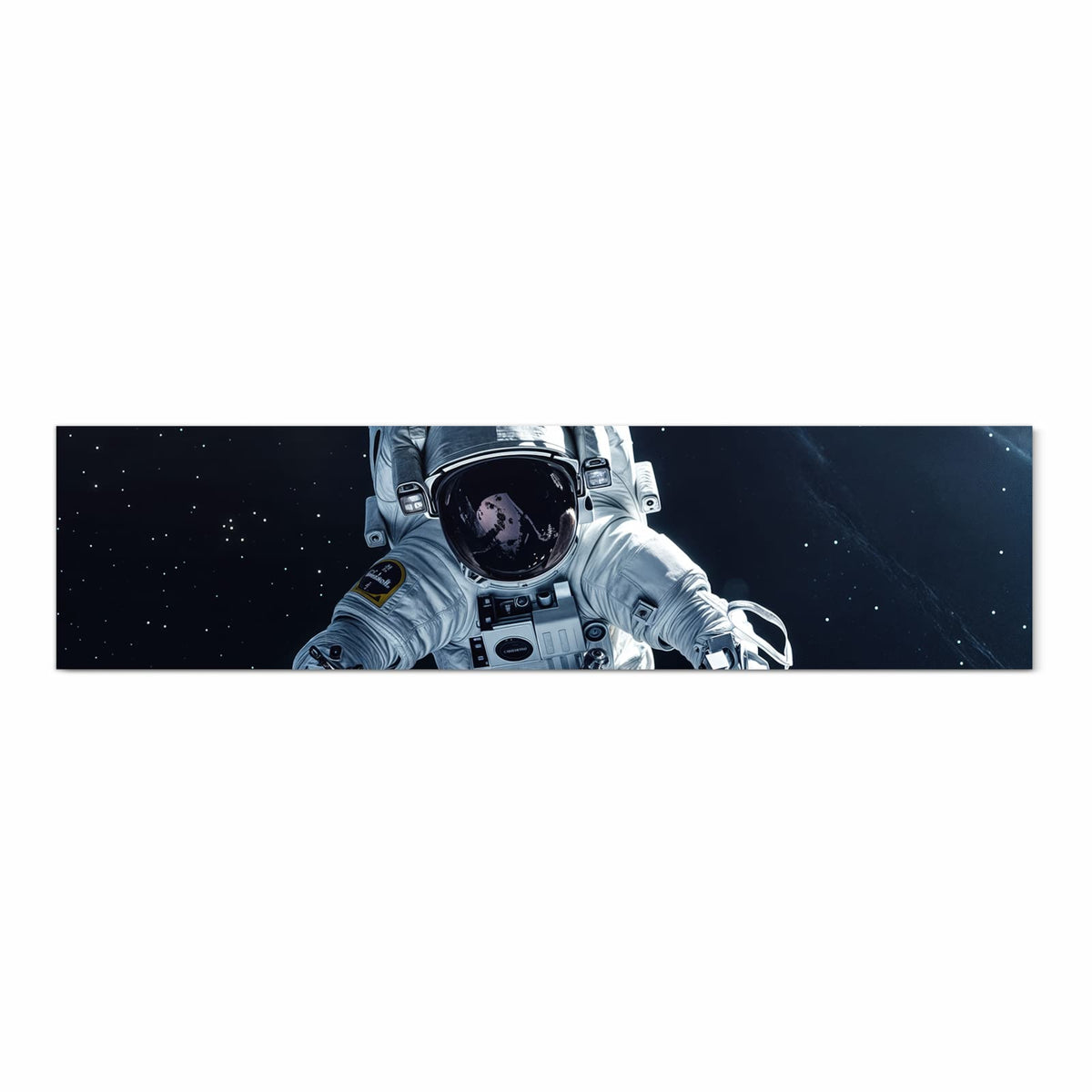 Farbbeständiger Läufer für die Küche mit Motiv Astronaut im All in heller Küche