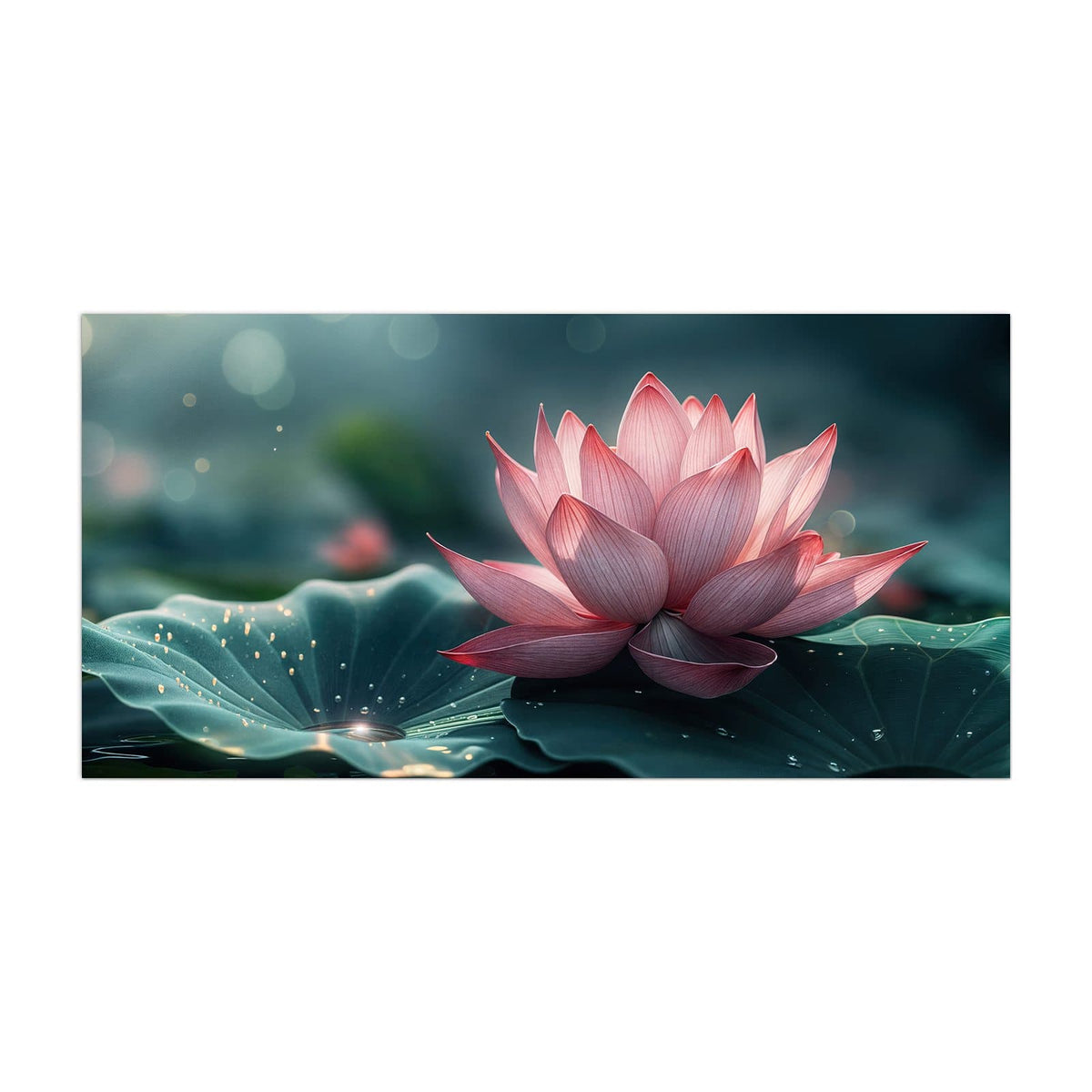 Küchenrückwand aus Glas Rosa Lotusblüte im Hochformat, Motiv bildfüllend von vorn