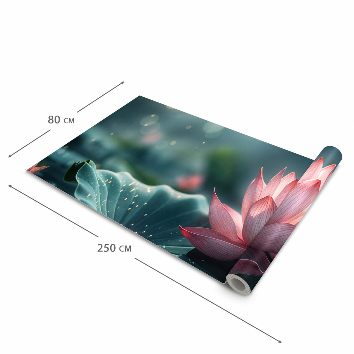 Strapazierfähiger Küchenteppich mit Motiv Lotuszauber in der Grösse 90x180 cm