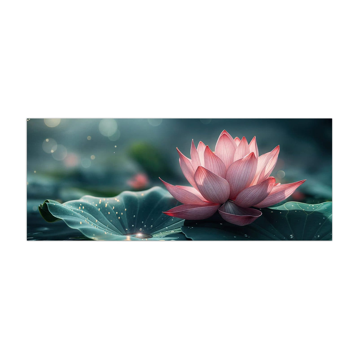 Küchenrückwand aus Glas Rosa Lotusblüte im Hochformat, Motiv bildfüllend von vorn