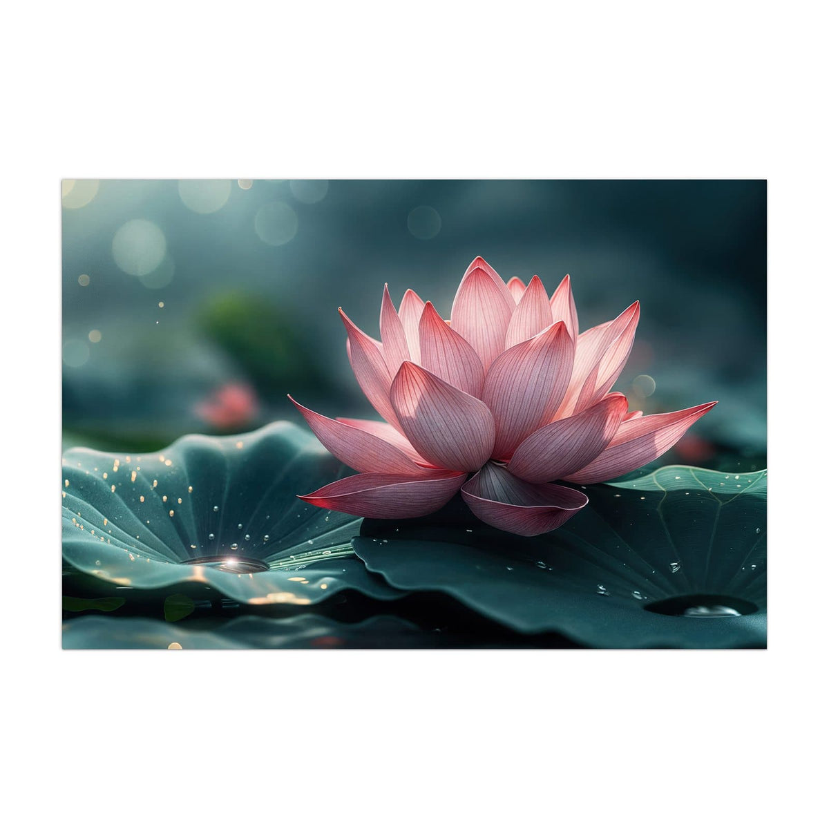 Küchenrückwand aus Glas Rosa Lotusblüte im Hochformat, Motiv bildfüllend von vorn