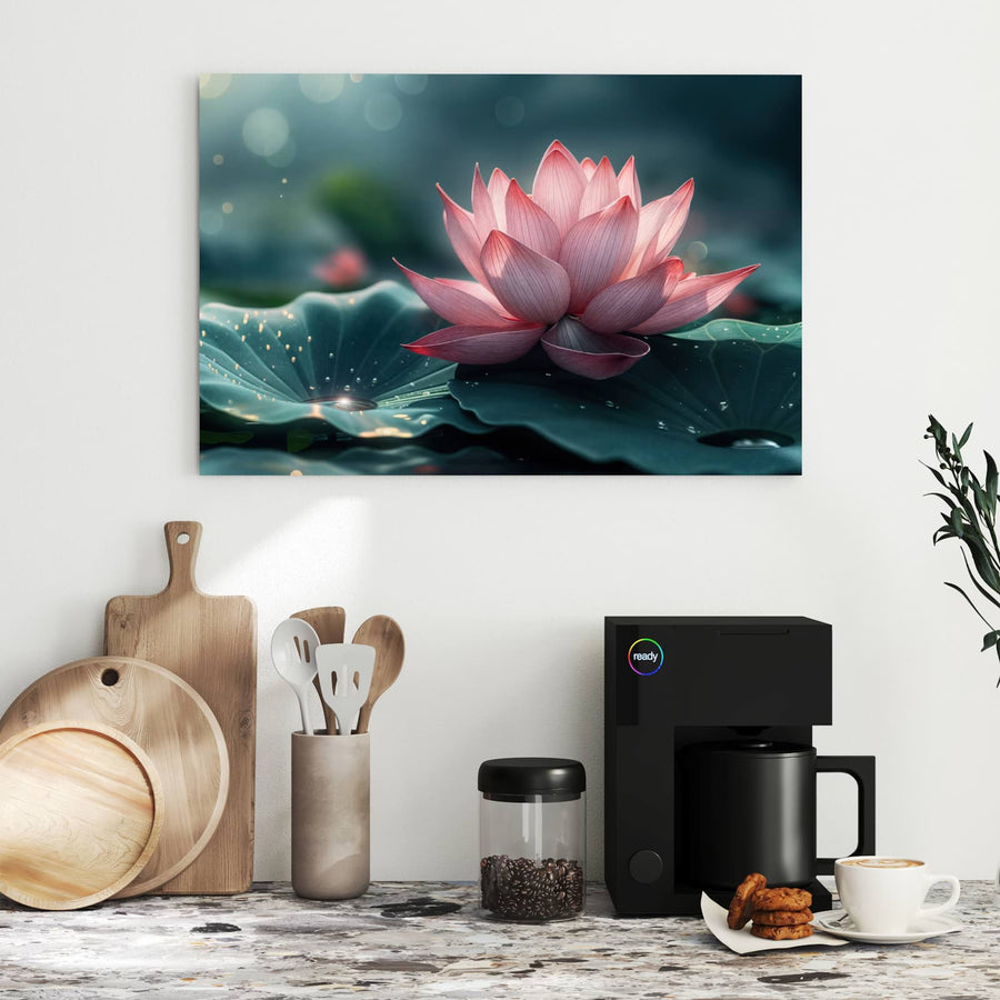 Maße Metall Magnettafel - Rosa Lotusblüte