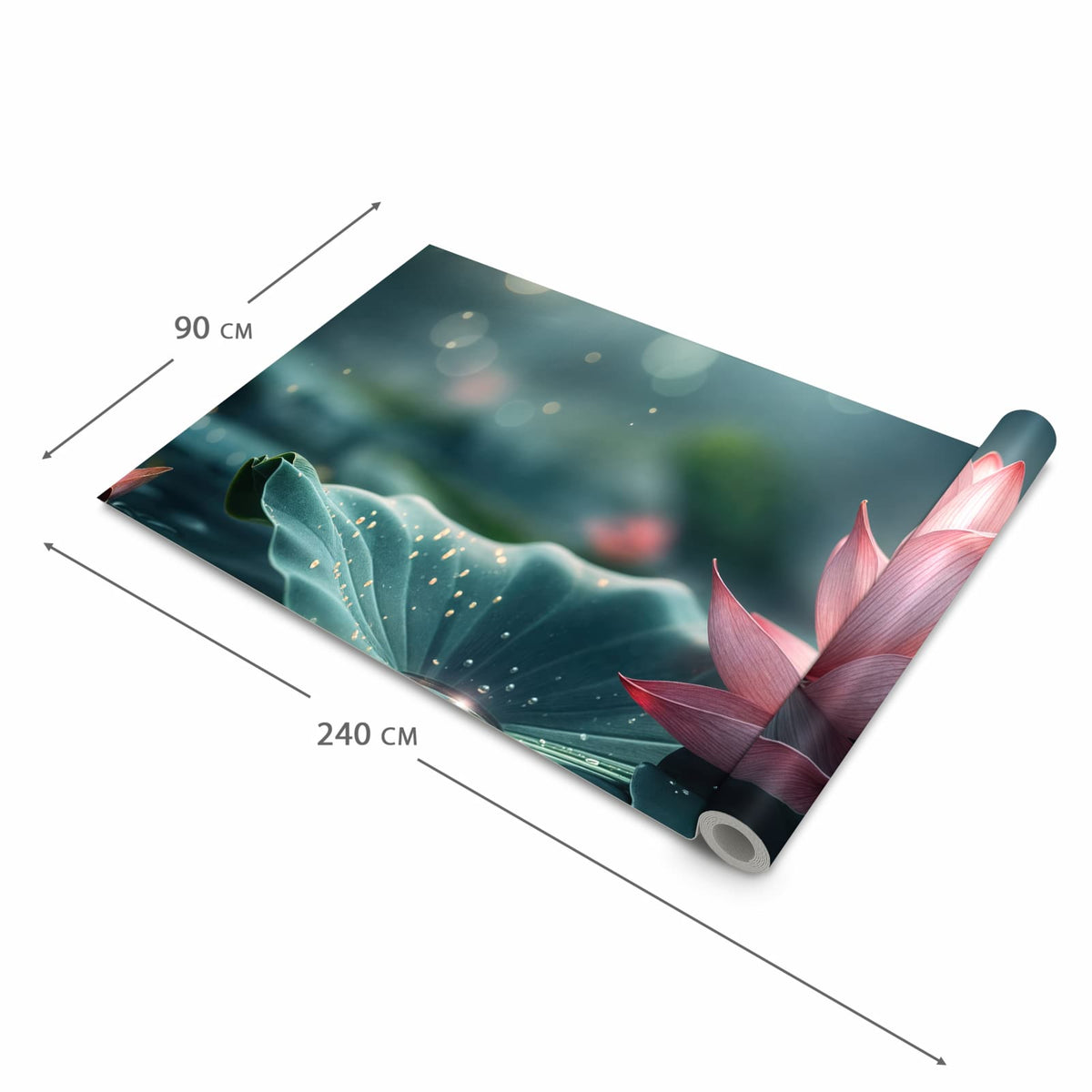 Feuchtigkeitsresistenter Küchenteppich mit Motiv Lotuszauber in der Grösse 90x180 cm