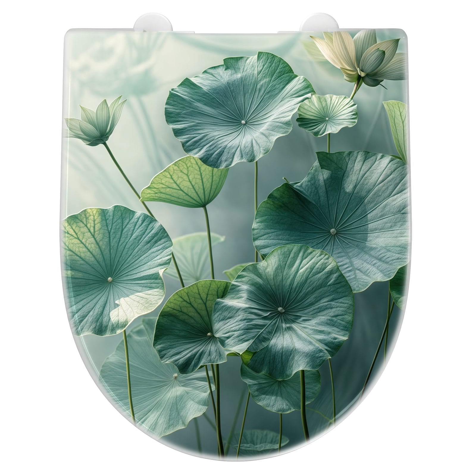 WC-Sitz mit Absenkautomatik Lotusblätter Grün