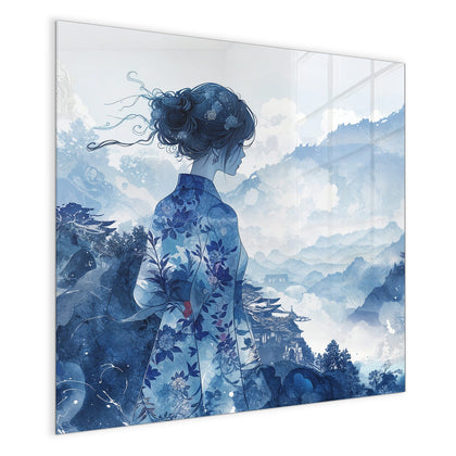 Magnettafel mit dem Motiv Frau im Kimono