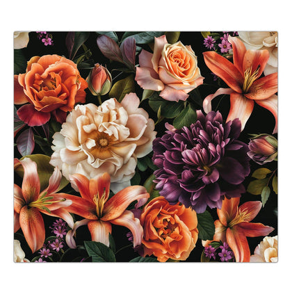 Herdabdeckplatte mit dem Motiv Lilien und Rosen