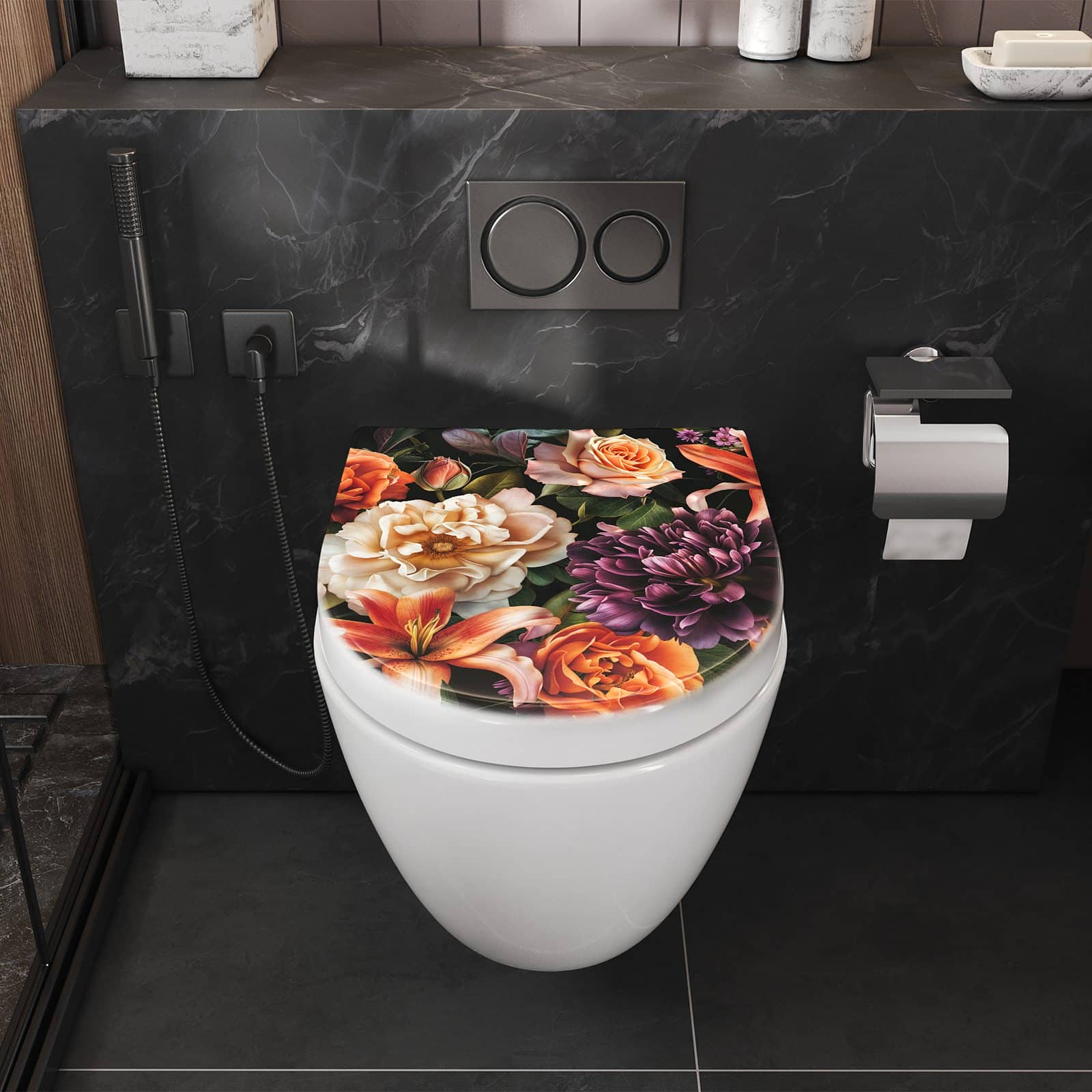 WC-Sitz mit Absenkautomatik Blumenpracht