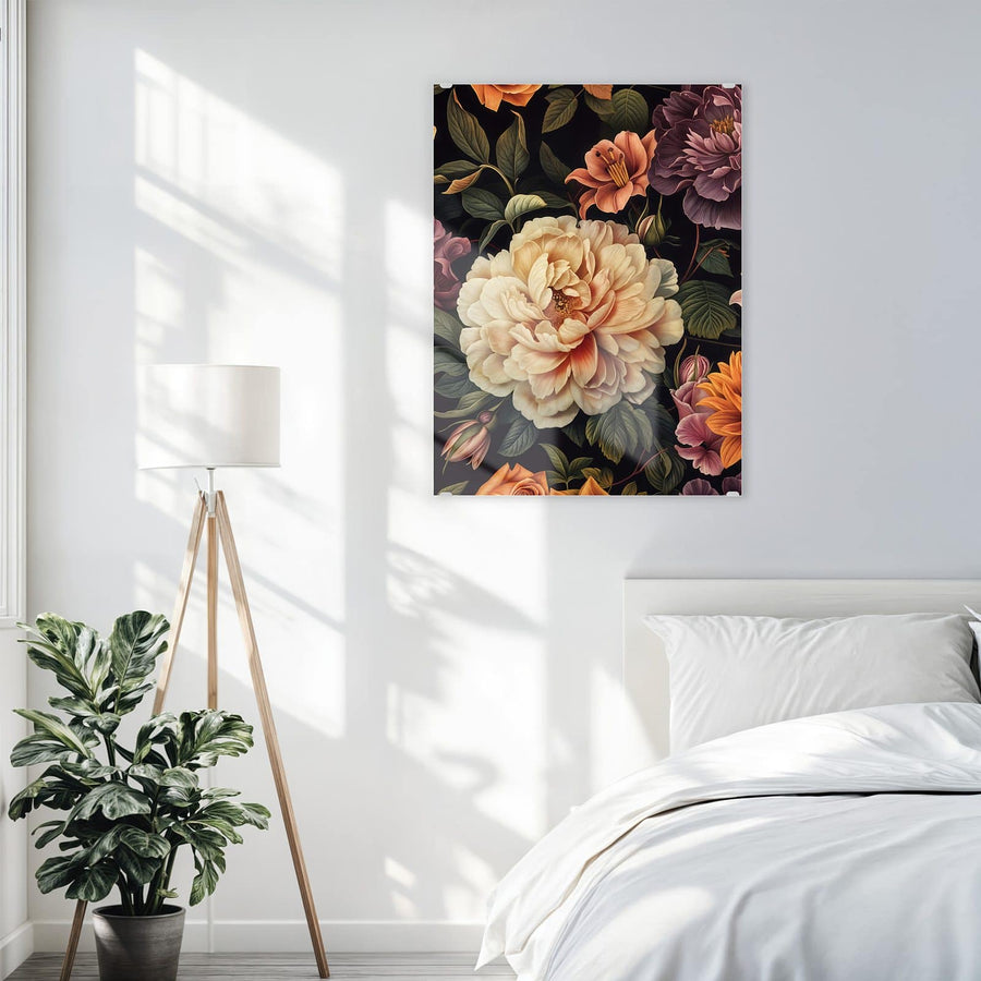 Maße Wandbild - Barocke Blüten - Hochformat
