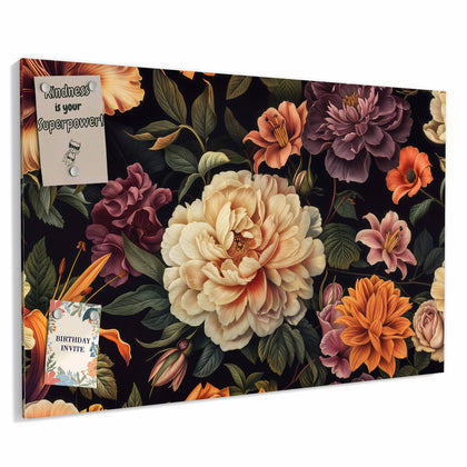 Metall Magnettafel mit dem Motiv Barocke Blüten