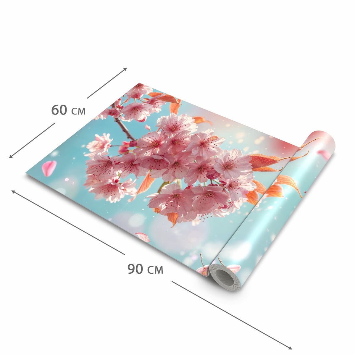 Langlebiger Teppich für Küche mit Motiv Kirschblüte Himmel in der Grösse 80x280 cm