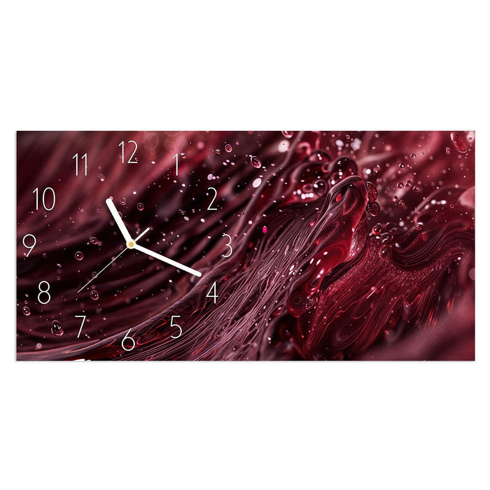Wanduhr Wirbelnde Flüssigkeit aus Glas – Querformat 60 × 30 cm mit Ziffernblatt Elegant