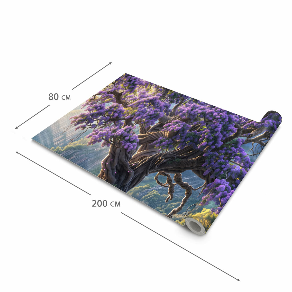 Formstabiler rutschfester Küchenteppich mit Motiv Magischer Baum in der Grösse 80x200 cm
