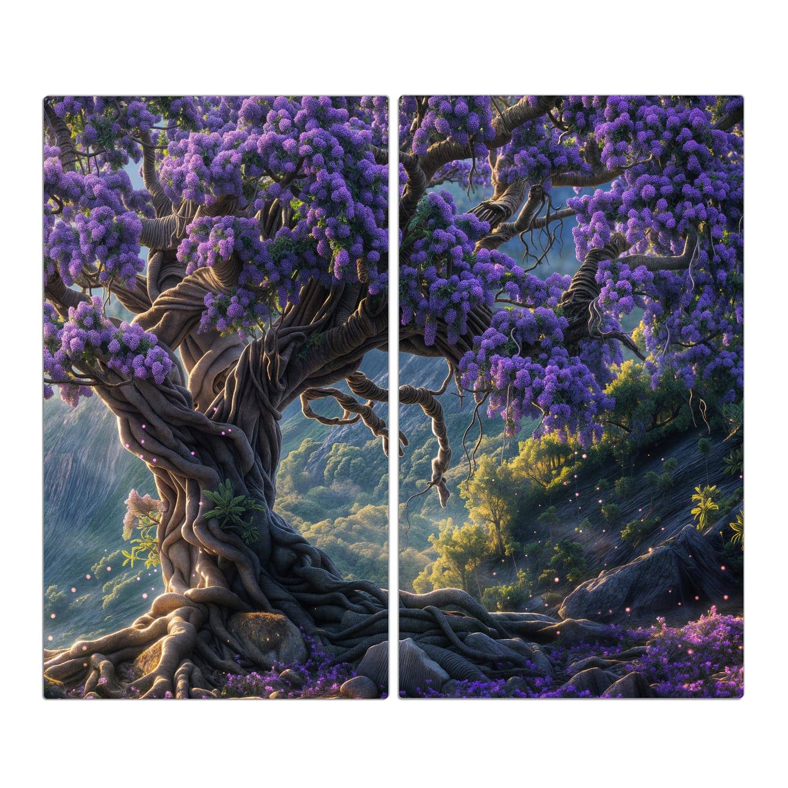 2-teilige Abdeckplatten mit Magischer Baum-Motiv in der Frontansicht