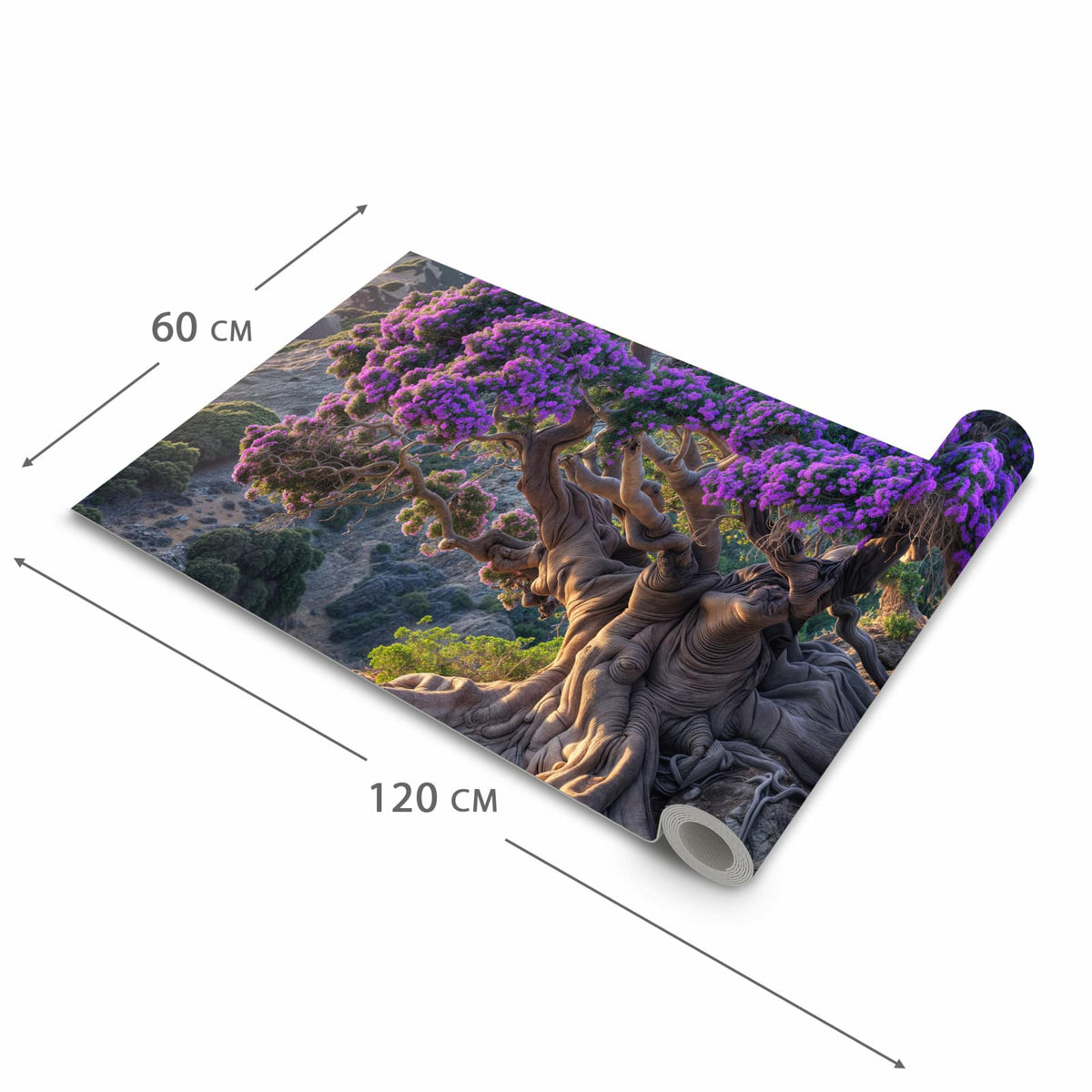Waschbarer dünner Küchenteppich mit Motiv Alter Weiser Baum in der Grösse 80x250 cm