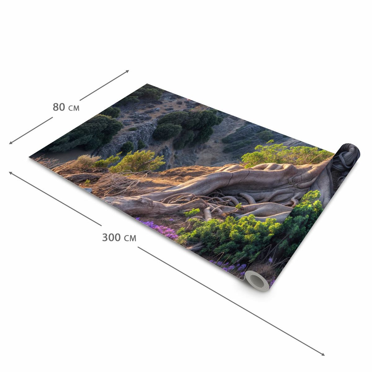 Farbbeständiger Küchenteppich mit Motiv Alter Weiser Baum in der Größe 80x280 cm