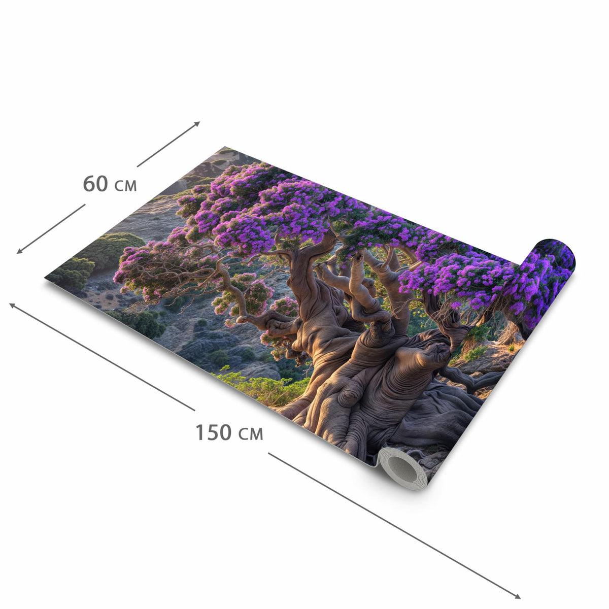 Hygienischer Teppich fürs Esszimmer mit Motiv Alter Weiser Baum in der Grösse 80x250 cm