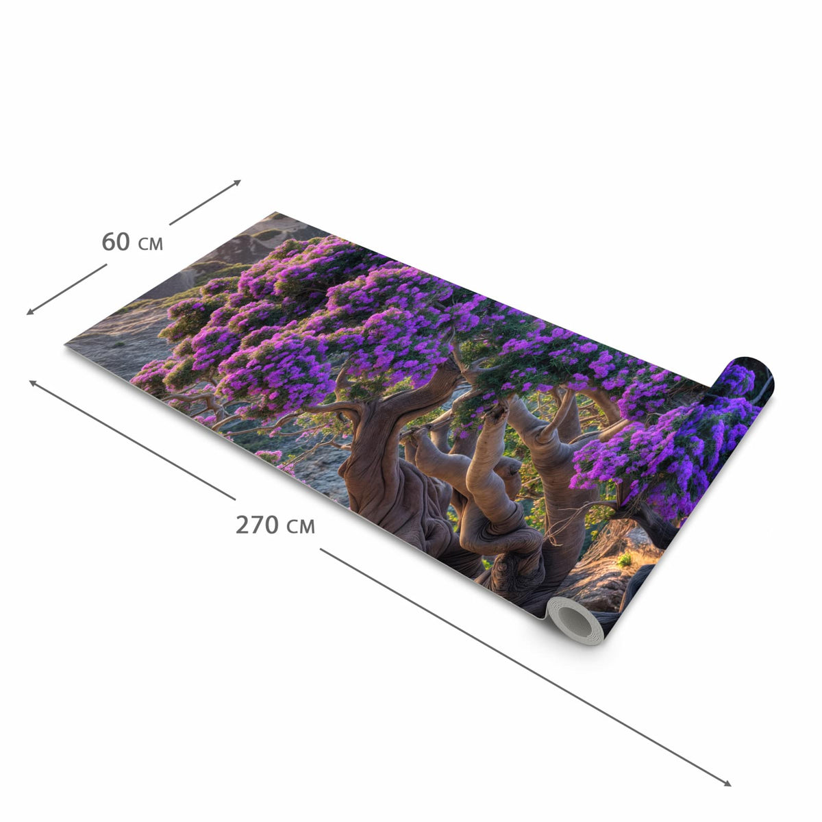Langlebiger Bodenläufer mit Motiv Alter Weiser Baum in der Grösse 80x250 cm