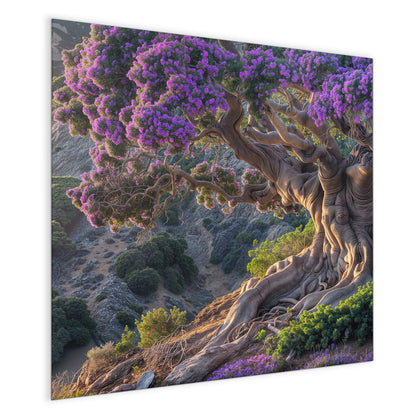 Magnettafel mit dem Motiv Baum mit lila Blüten