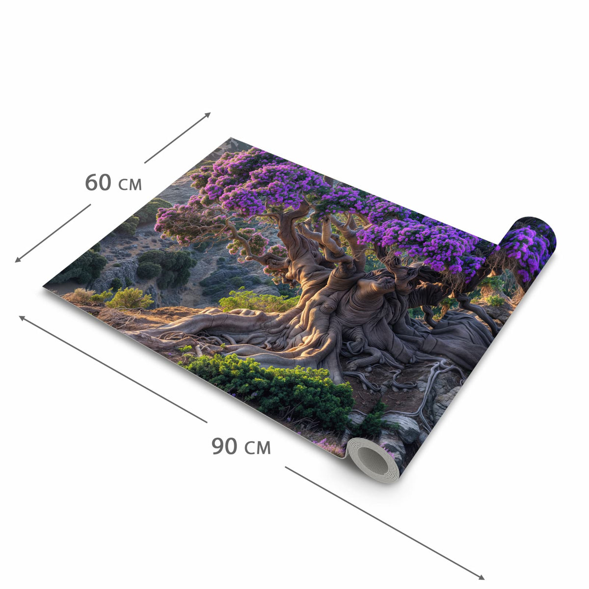 Feuchtigkeitsresistenter Küchenteppich mit Motiv Alter Weiser Baum in der Grösse 80x250 cm
