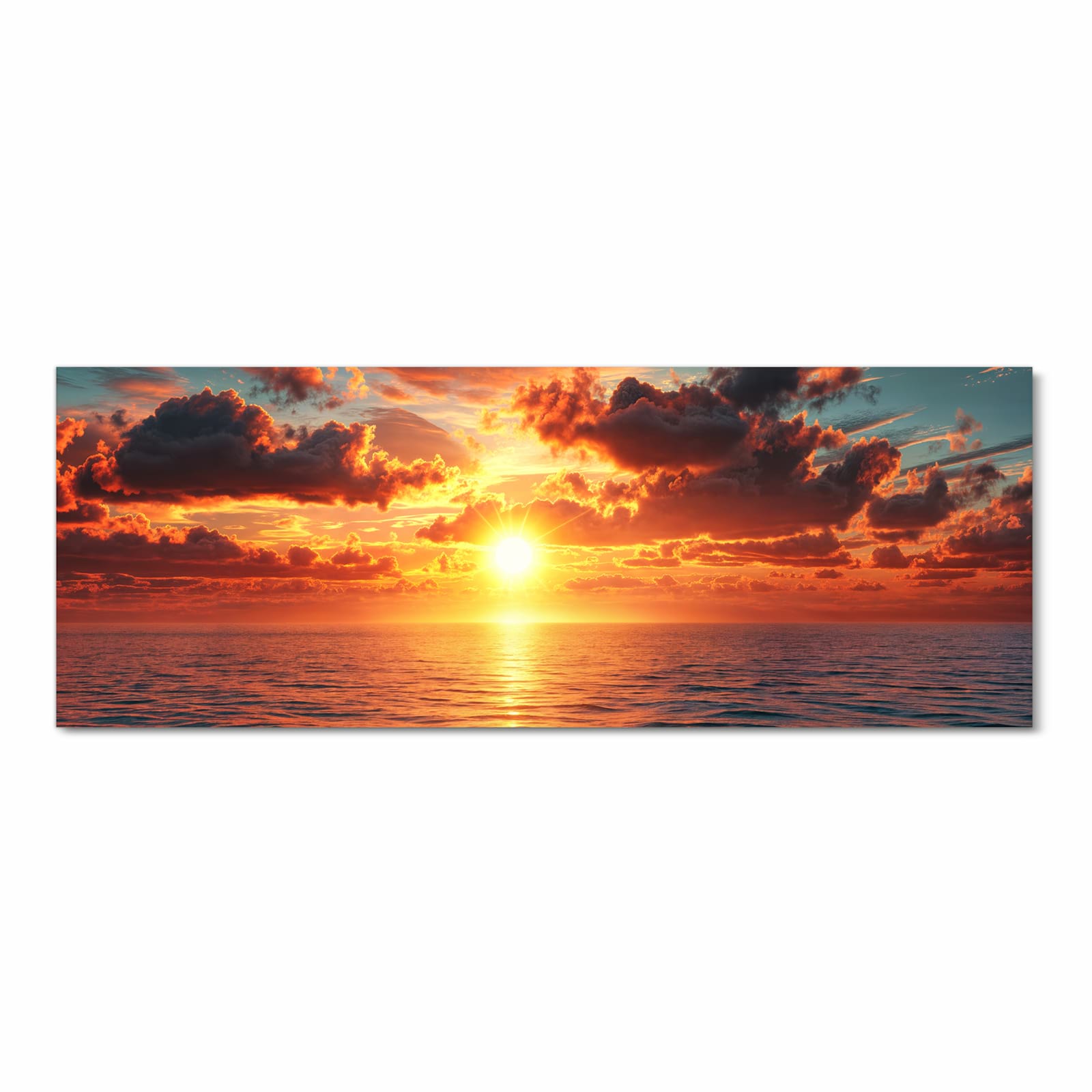 UV-beständiger Läufer für die Küche mit Motiv Sonnenuntergang Meer in Frontansicht